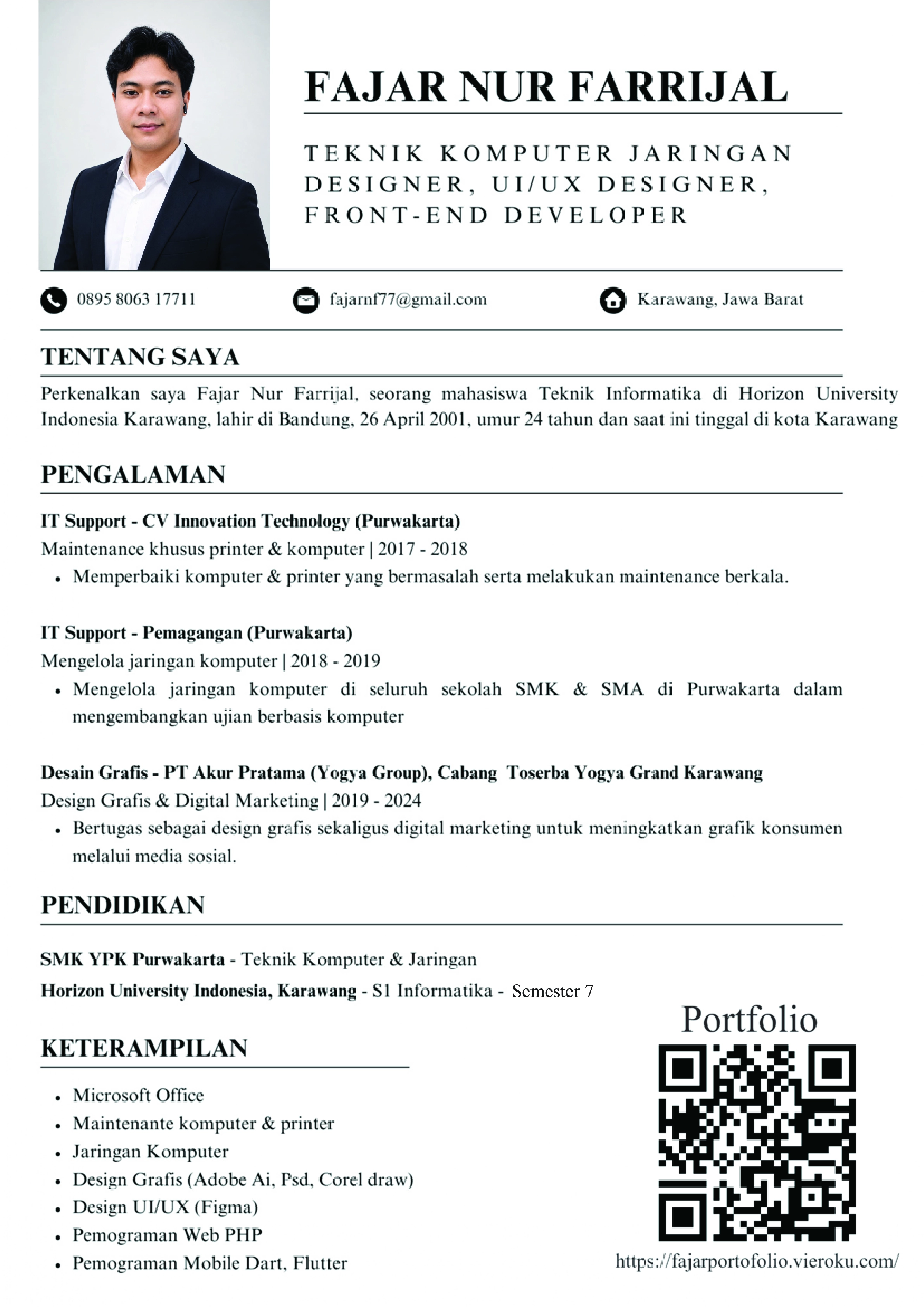Preview CV Fajar Nur Farrijal
